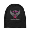 my hero is now my angel breast cancer awareness Baby Beanies