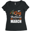 Halloween Kings Are Born In March Women's Triblend Scoop T-shirt