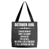 Super October Girl Tote Bags