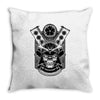 samurai skull Throw Pillow
