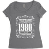vintage made in 1980 perfectly aged a living legend Women's Triblend Scoop T-shirt