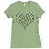 men's love heart outline valentine's day t shirt Ladies Fitted T-Shirt