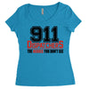911 dispatcher heroes black logo Women's Triblend Scoop T-shirt