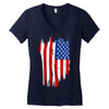 sa distress flag cool american Women's V-Neck T-Shirt