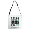 i wear emerald green for liver cancer awareness Adjustable Strap Totes