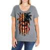skull us flag Ladies Curvy T-Shirt
