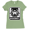 bull dog disobey Ladies Fitted T-Shirt