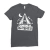 white ink camping is in tents funny Ladies Fitted T-Shirt