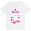 Celebrating With the 5th Birthday Queen V-Neck Tee