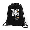 pregnant skeleton baby costume halloween maternity ninja ladies Drawstring Bags