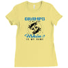 Gramps is my Name Fishing Is My Game Ladies Fitted T-Shirt