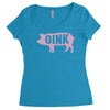 pig oink funny Women's Triblend Scoop T-shirt