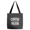 coffee before talkie funny Tote Bags