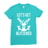 let's get blitzened 1 Ladies Fitted T-Shirt
