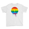 rainbow colored stripes dot running splashes Youth Tee