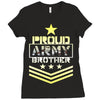 military, proud us army brother veteran u Ladies Fitted T-Shirt