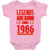 legends are born in 1986 hoodie Baby Onesie
