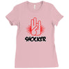 offensive t shirt shocker 3 fingers rude tee funny shirt Ladies Fitted T-Shirt
