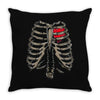 ribcage and heart Throw Pillow