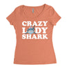 crazy lady shark Women's Triblend Scoop T-shirt