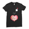 Mom and Baby are Connected to the Heart Ladies Fitted T-Shirt