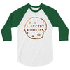 i accept cookies brown 3/4 Sleeve Shirt