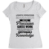 logistic operator manager we do precision guess work based on unreliab Women's Triblend Scoop T-shirt