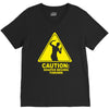 caution shapes being thrown printed V-Neck Tee