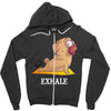 yoga pug exhale Zipper Hoodie