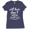 cat hair don't care cute crazy cat Ladies Fitted T-Shirt