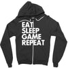 eat sleep game repeat Zipper Hoodie