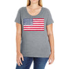 t-rex vintage american flag Ladies Curvy T-Shirt