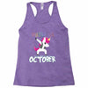 october born unicorns Racerback Tank