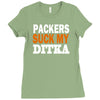 chicago bears tee packers can suck my ditka Ladies Fitted T-Shirt