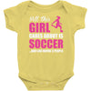all this girl cares about is soccer and like maybe 3 people Baby Onesie