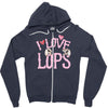 i love lops lots Zipper Hoodie