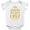 queens are born in 1957 Baby Bodysuit
