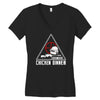 battle ground chicken dinner Women's V-Neck T-Shirt