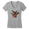 sailor jerry tattoo art military mermaid Women's V-Neck T-Shirt