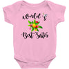 world's best sister with flowers Baby Bodysuit