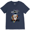 who loves lhasa apso V-Neck Tee