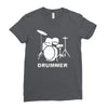 drummer drum kit indie rock music Ladies Fitted T-Shirt