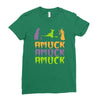 amuck, amuck, amuck! Ladies Fitted T-Shirt