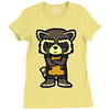 angry raccoon Ladies Fitted T-Shirt