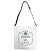 queen of cats Adjustable Strap Totes