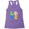 love baseball neon rhinestuds Racerback Tank