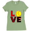 love softball Ladies Fitted T-Shirt