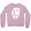 v per vendetta face film horror cinema&amp;tv Crewneck Sweatshirt