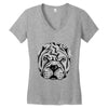 ask me about my shar pei Women's V-Neck T-Shirt