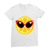 Lemon with Disco Glasses Ladies Fitted T-Shirt